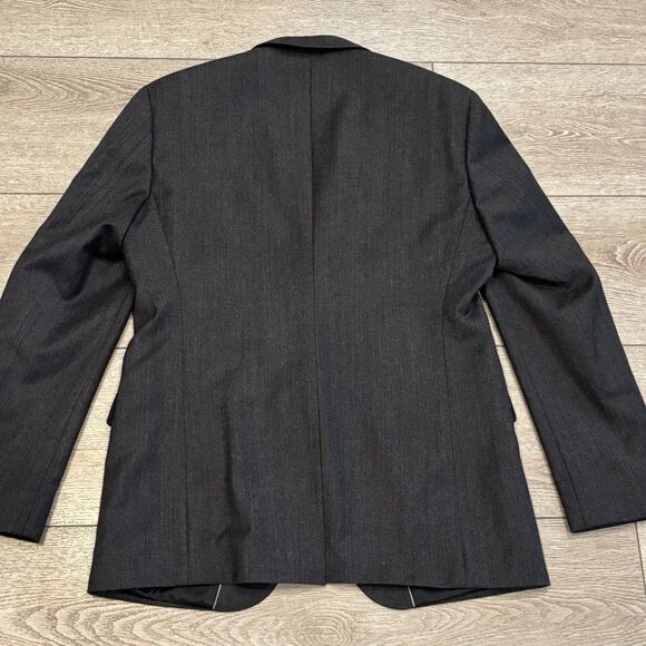 Hugo Boss The Jam75 Flat Front Charcoal Grey Suit Trim Mens 38 R - Picture 7 of 11